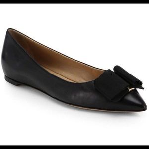 Ferragamo Mimi Bow Pointed Toe Flats
